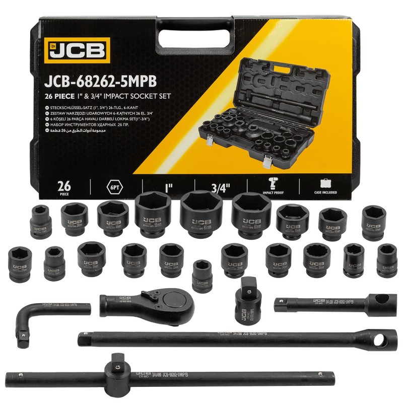 Набір інструментів ударних 26 од. 3/4", 1" (6гр.) JCB Tools JCB-68262-5MPB, фото 1