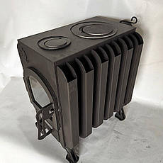 Піч буржуйка "Батарея" зі склом, тривалого горіння, метал 4мм, фото 3