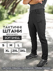 Тактичні легкі штани (штани) Soft Shell (без флісу) карго Eagle SP-02 Black (Чорні) XL