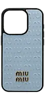 Чохол-накладка MIUMIU Leather для iPhone 15 Pro Max Blue