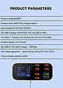 Автомобільний 8-портовий USB + Type-C зарядний пристрій 12-24V 40W LED дисплей QC3.0 PD3.0 ( код: WLX-A9S+ ), фото 7