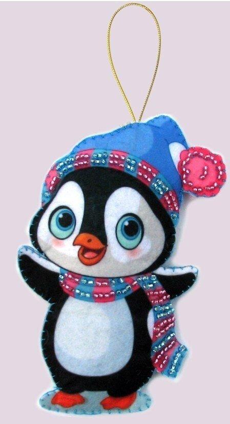 Набір для виготовлення іграшки з фетру для вишивання бісером ТМ Батерфляй Пінгвін БФ F090