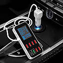 Автомобільний 8-портовий USB + Type-C зарядний пристрій 12-24V 40W LED дисплей QC3.0 PD3.0 ( код: WLX-A9S+ ), фото 6