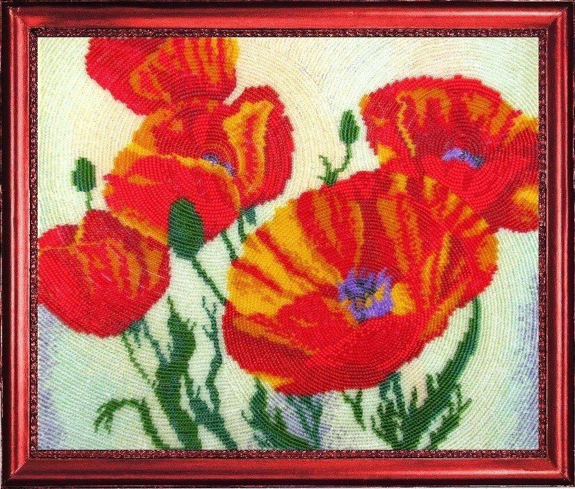 Набір для вишивання бісером ТМ Батерфляй Сонячні маки БФ 219, фото 1