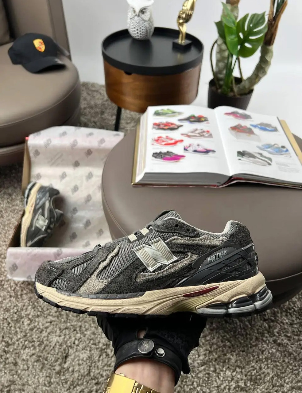 Чоловічі кросівки замша текстиль New Balance 1906D Dark Grey Beige, кеди Нью Беланс сірі. Чоловіче взуття, фото 1