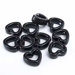 Намистина Серце роздільник керамічна 14,5 х13 мм 1 шт. Чорний