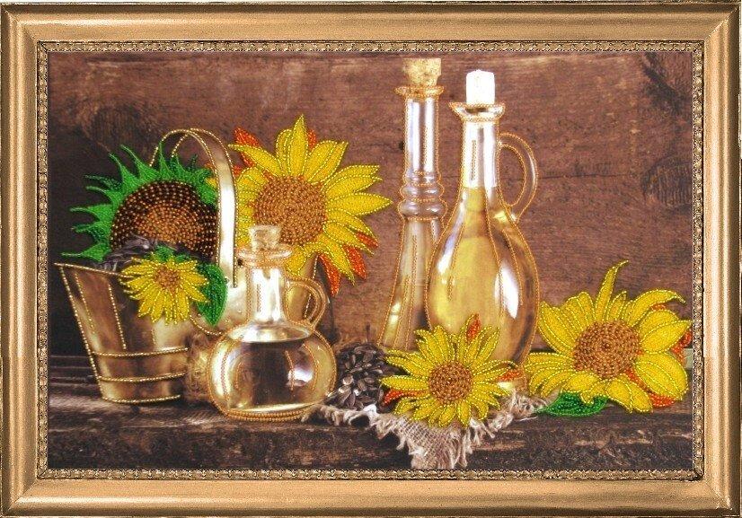 Набір для вишивання бісером ТМ Батерфляй Соняшникова олива БФ 282, фото 1