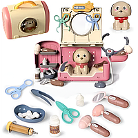 Іграшковий набір ветеринара для дітей, Портативний дитячий набір лікаря ветеринара з собачкою ALL
