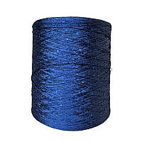 Італійська мікропайєтка 2 мм на основі, синя з пайєткою синя (Пряжа поліестер)