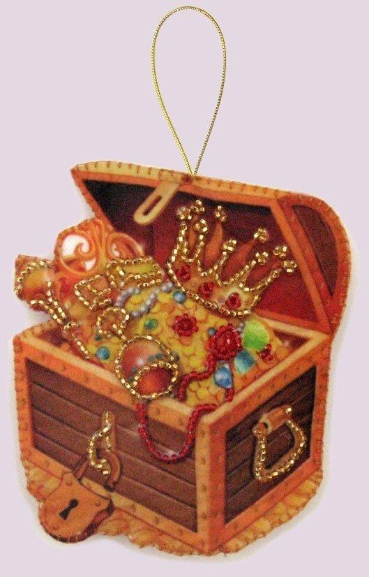 Набір для виготовлення іграшки з фетру для вишивання бісером ТМ Батерфляй Сундук БФ F100, фото 1