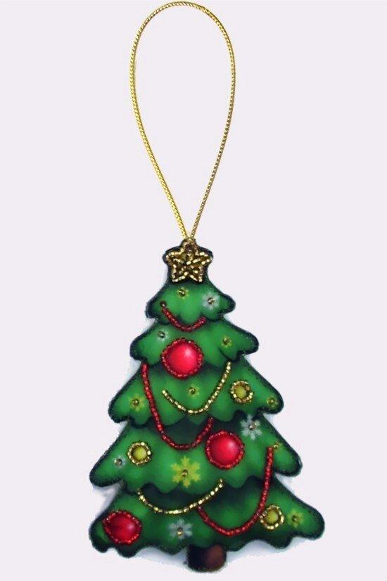 Набір для виготовлення іграшки з фетру для вишивання бісером ТМ Батерфляй Ялинка БФ F004, фото 1