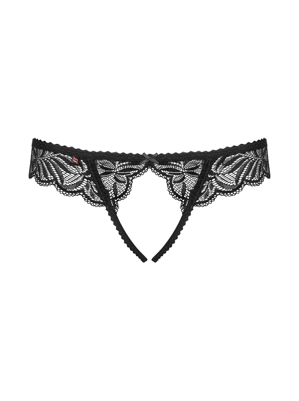 Стрінги відкриті Contica чорні Obsessive S/M, фото 1