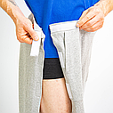 Лікарняні адаптивні штани при травмуванні ніг трикотаж двунитка з начісом сірі one size, фото 4