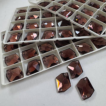 Пришивні стрази Lux,13x17 мм, форма Космік, колір Burgundy, 1 шт.