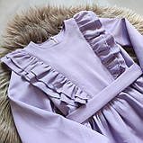 Плаття з довгим рукавом для дівчинки Лавандове 98-116р. Святкове плаття з довгим рукавом Дитяче плаття, фото 3