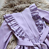 Плаття з довгим рукавом для дівчинки Лавандове 98-116р. Святкове плаття з довгим рукавом Дитяче плаття, фото 4