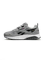 Сірі замшеві чоловічі кросівки Reebok Classic Leather Hexalite Демісезонні кросівки Рібок класік