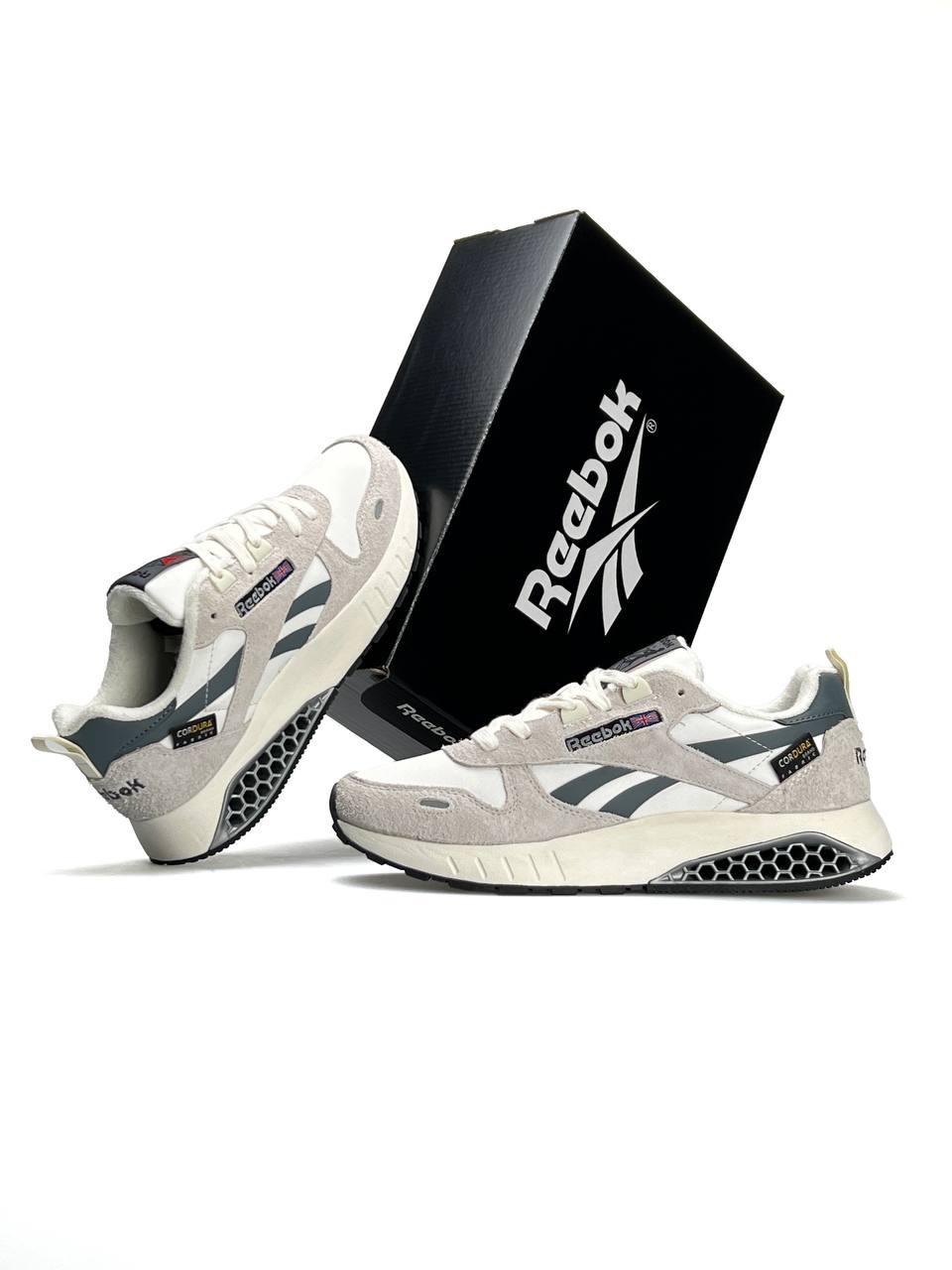 Чоловічі кросівки замша шкіра текстиль Reebok Classic Leather Hexalite White Grey Beige, Рибок. Чоловіче взуття