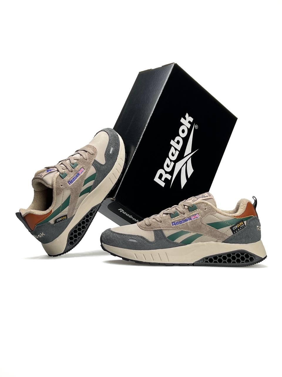 Чоловічі кросівки замша шкіра текстиль Reebok Classic Leather Hexalite Brown Grey Green, Рибок. Чоловіче взуття
