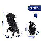Коляска прогулянкова дитяча Chicco We Чорна (з автоматичною системою складання, ручна поклажа), фото 7