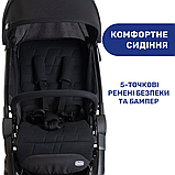 Коляска прогулянкова дитяча Chicco We Чорна (з автоматичною системою складання, ручна поклажа), фото 8