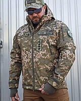 Куртка Хантер Софтшелл фліс на сітці піксель ЗСУ/ВСУ