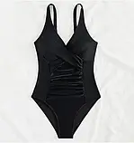 Жіночий суцільний купальник з чашками у великих розмірах на пишні форми, фото 2