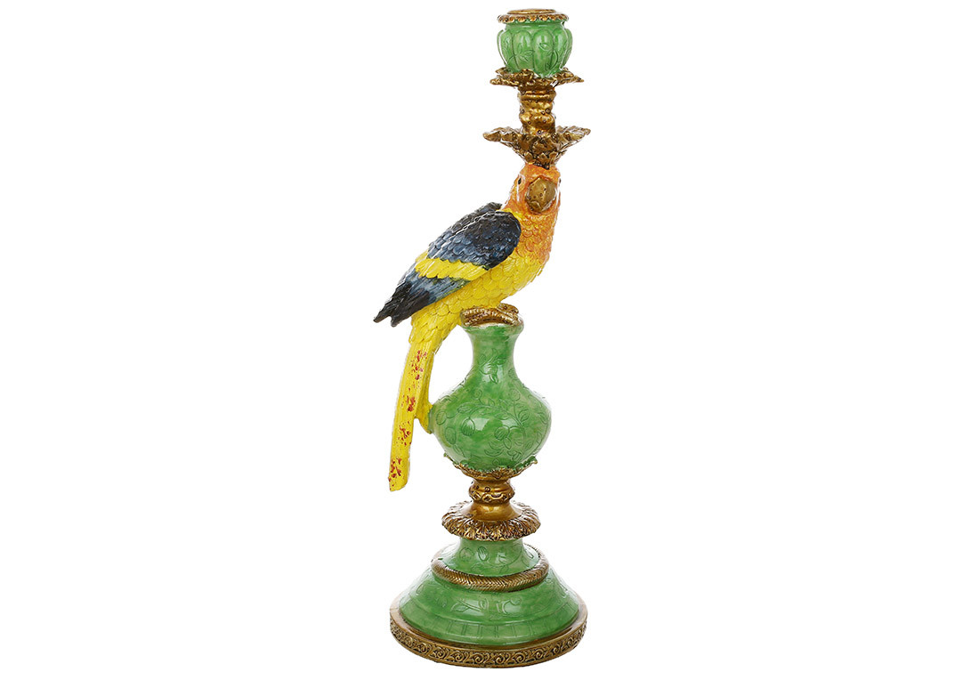 Декоративний свічник Папуга (свічка d=23 мм), 14*13*39.5см, фото 1