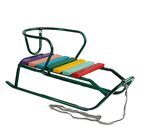 Санки "Торпеда" Плоскі полозья Зелені Без штовхача (162550)