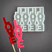 Силіконовий молд для льодяників "LOVE"