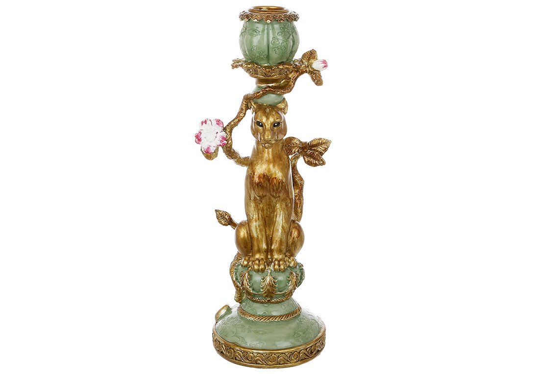 Декоративний свічник Пантера (свічка d=23 мм), 10*9.5*26 см, фото 1