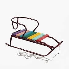 Санки "Торпеда" Плоскі полозья Бордові Без штовхача (162551)