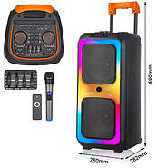 Акустична переносна колонка-валіза на коліщатках NDR-1097 40Вт, фото 9