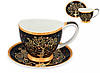 Чашка  фарфорова з блюдцем Carmani Г. Клімт Дерево життя черный фон, 350 мл (532-3053), фото 3