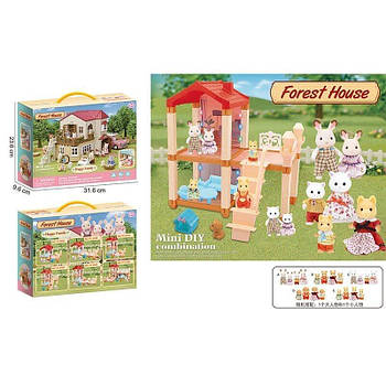 Будиночок "Forest House" (2 флоксових тварин, підсвічування, меблі, в коробці) 111-435 D