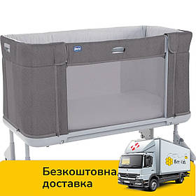 Ліжечко приставне дитяче Chicco Next 2 Me Forever 3в1 Темно-сіре