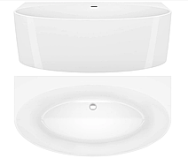 Ванна пристінна REA MALTA 170х88 WHITE акрилова