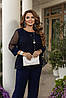 Р-ри 50-60 Жіночий брючний костюм з ошатною блузкою, фото 3