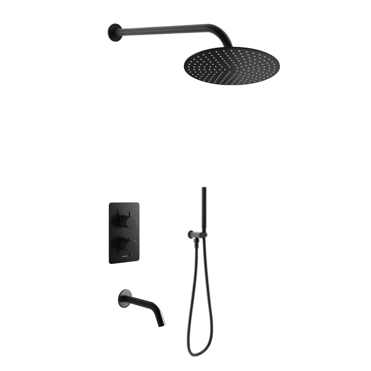 Душова система KOHLMAN AXEL 30 BLACK з термостатом + BOX прихованого монтажу