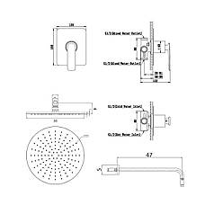 Душова система KOHLMAN EXPERIENCE 30 GRAPHITE + BOX прихованого монтажу, фото 2