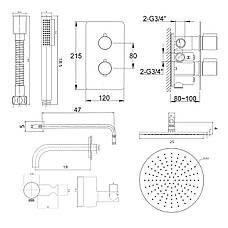 Душова система KOHLMAN EXPERIENCE 25 GOLD з термостатом + BOX прихованого монтажу, фото 2