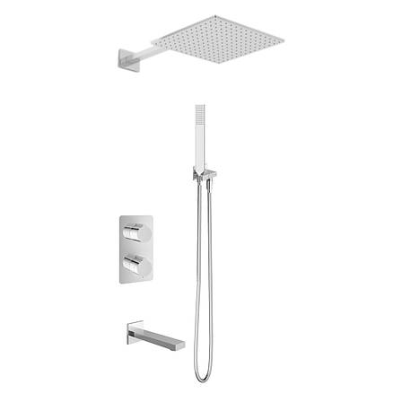 Душова система KOHLMAN EXPERIENCE 30 CHROME з термостатом + BOX прихованого монтажу, фото 1