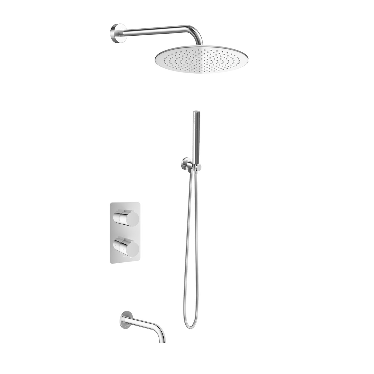 Душова система KOHLMAN EXPERIENCE 20 CHROME з термостатом + BOX прихованого монтажу