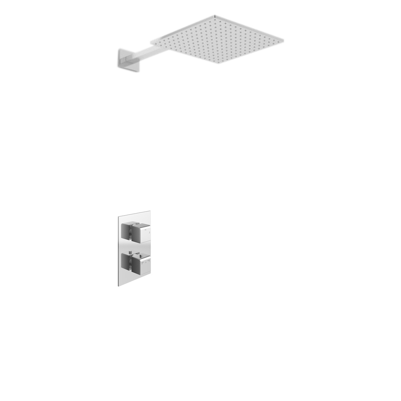 Душова система KOHLMAN EXCELENT 25 CHROME з термостатом + BOX прихованого монтажу