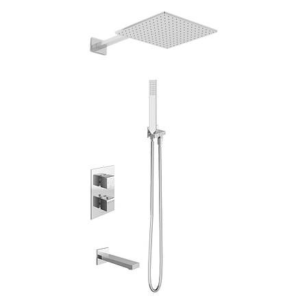 Душова система KOHLMAN EXCELENT 20 CHROME з термостатом + BOX прихованого монтажу, фото 1