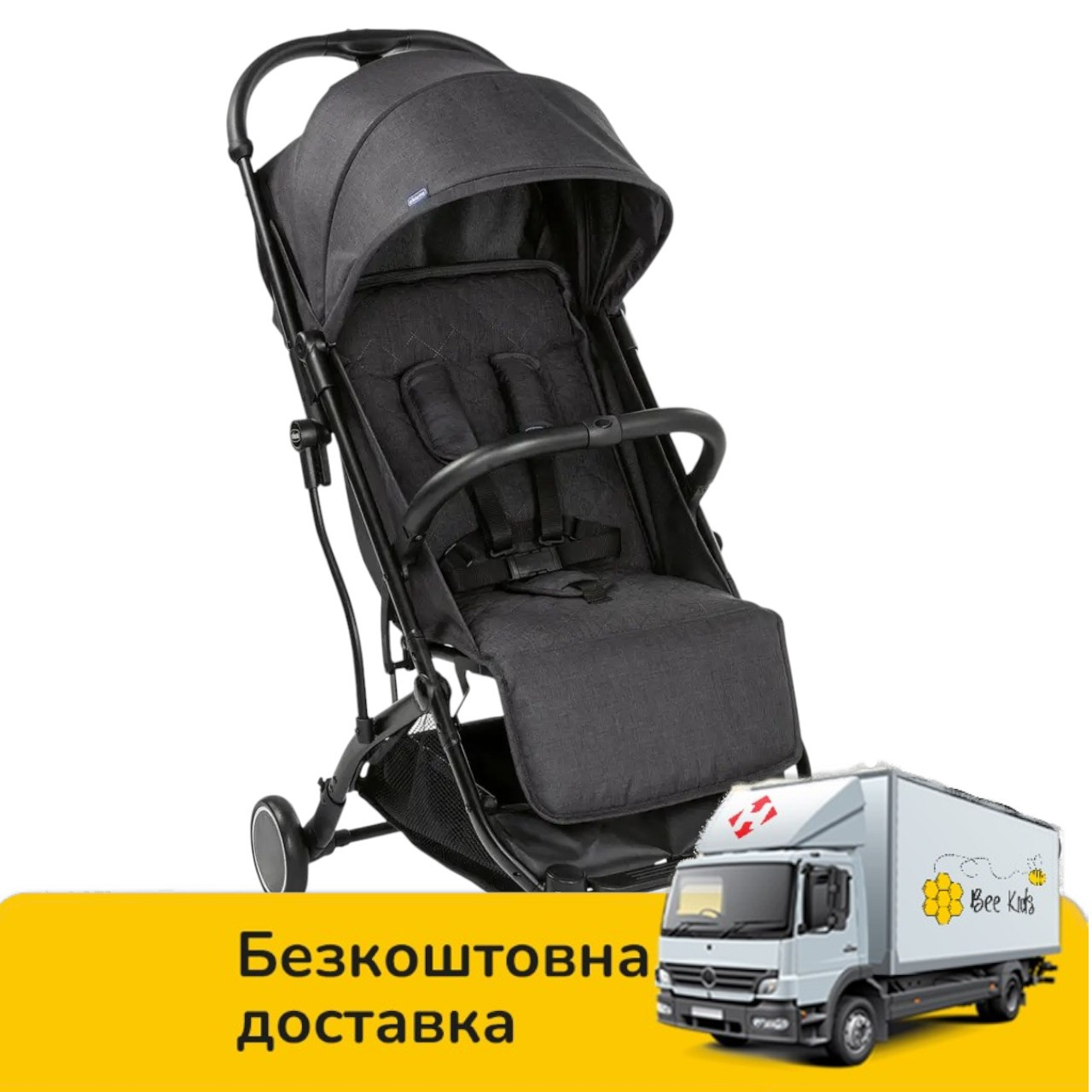 Коляска прогулянкова дитяча Chicco Trolley Me Чорна, фото 1