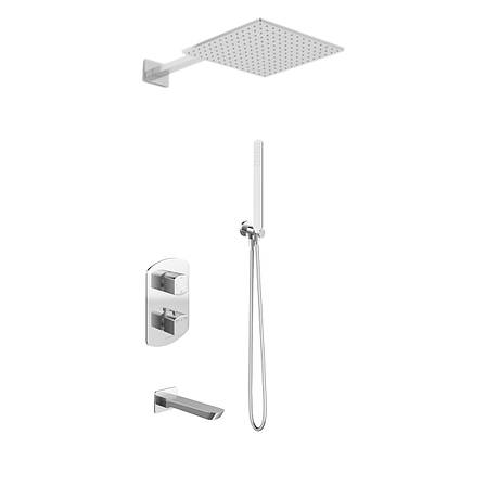 Душова система KOHLMAN FOXAL 25 CHROME з термостатом + BOX прихованого монтажу, фото 1