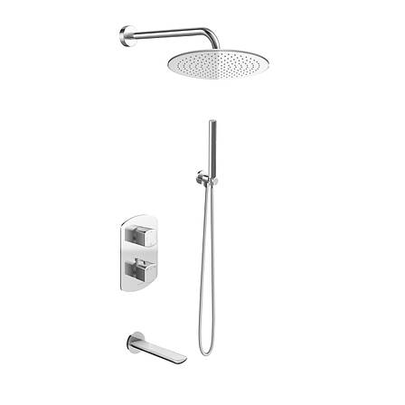 Душова система KOHLMAN FOXAL 35 CHROME з термостатом + BOX прихованого монтажу, фото 1