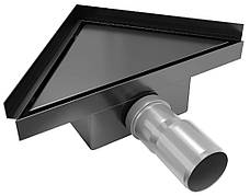 Трап для душу MEXEN FLAT 20x20 BLACK чорний кутовий *