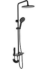 Душовий гарнітур REA SAVIO LED BLACK з термостатом, фото 4